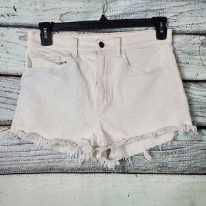 Willow & Root Women’s White Denim Cutoff Shorts Size Large Raw Hem